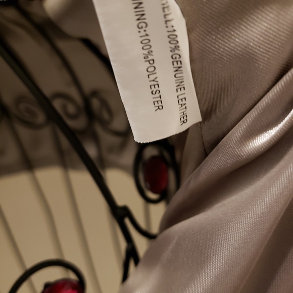 Leather-Brisha Champange Colored Jacket Sz Sm - Picture 6 of 8